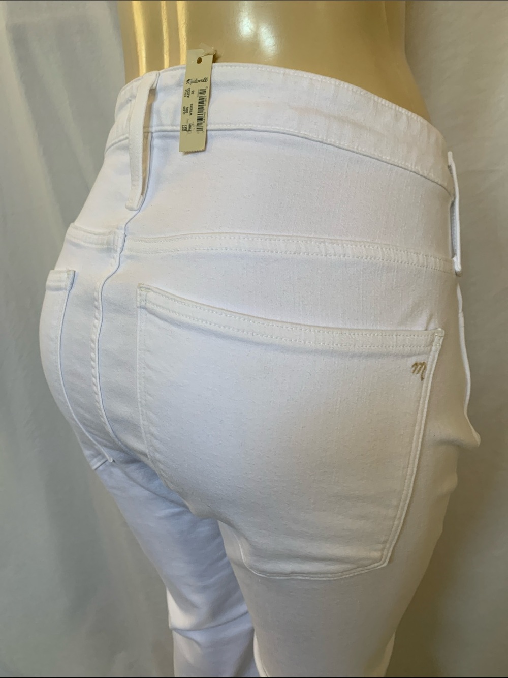 MADEWELL Women’s White High-Rise Skinny Jeans Size 35 with Magic Pockets NWT